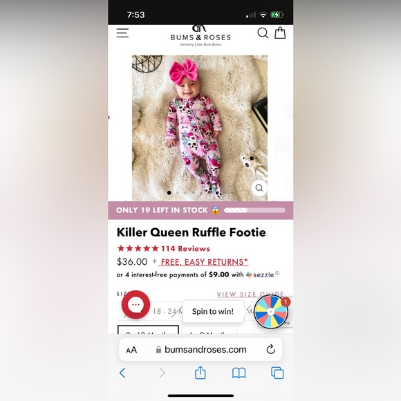 Infant Queen Ruffle Footie - Picture 6 of 6